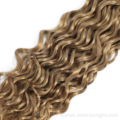 Wholesale 27# Honey Blonde Water Wave Human Hair Bundles Brazilian 100% Human hair Weave Remy Hair Bundles For Black Women